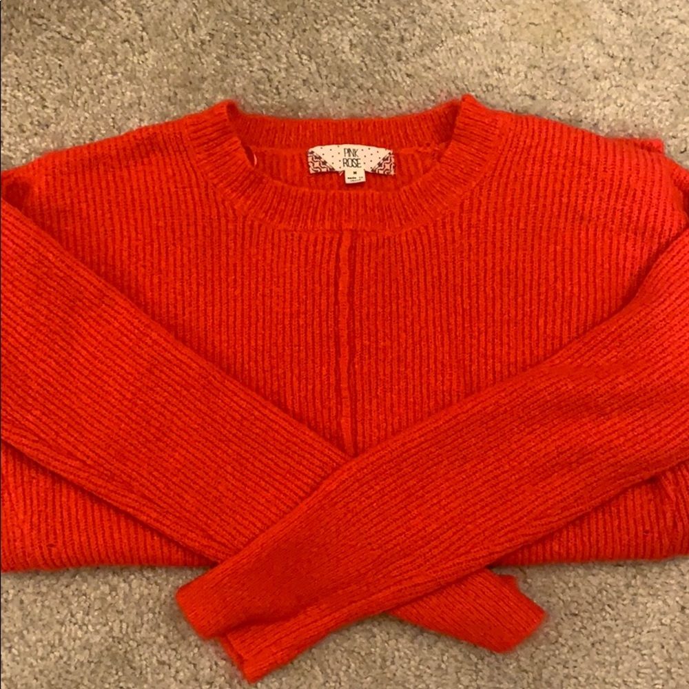 Pink Rose red sweater